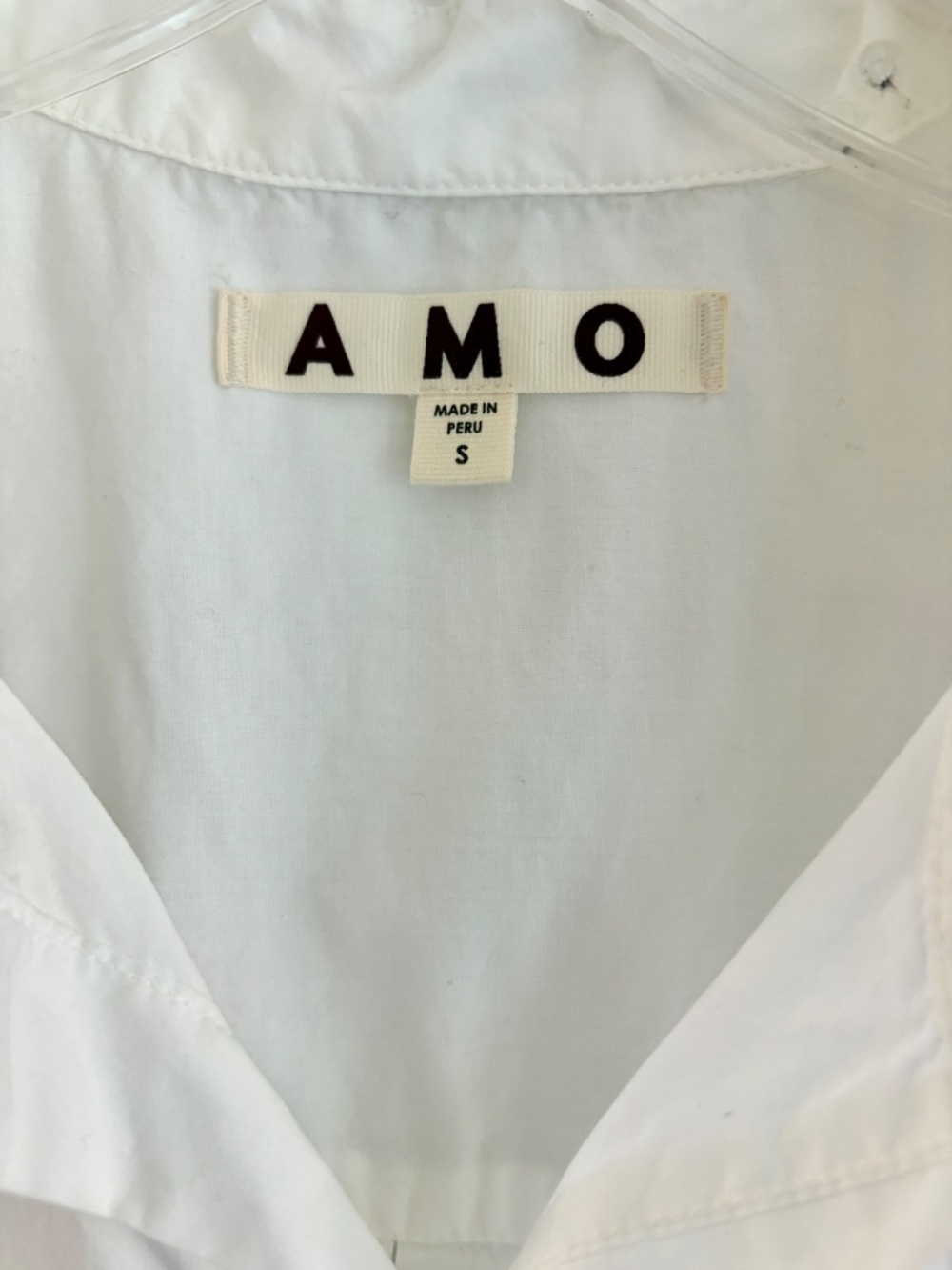 AMO White Sleeveless Cotton Button-Up Shirt - Picture 2 of 5